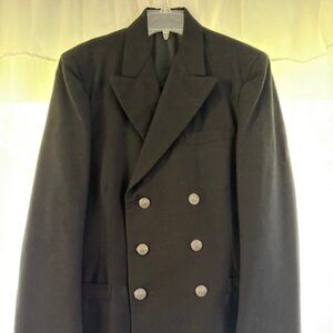 Vintage Men's United States Navy Blazer, Double-Breasted, Black, 36 Regular